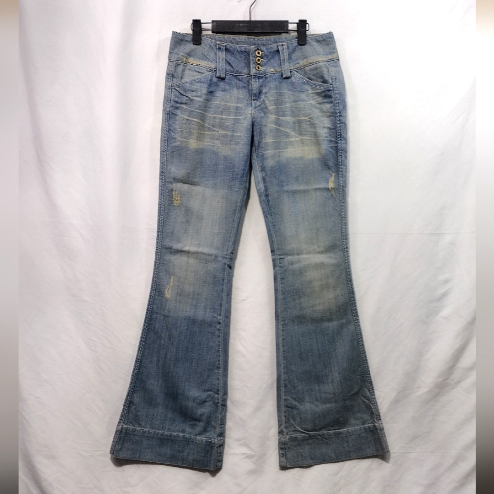 Vintage Divine Rights of Denim Flare Jeans Women's 27 Blue Retro 90s Y2K